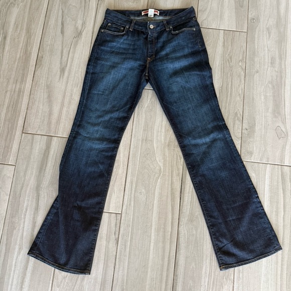 Gap Jeans Women's Size 12 Long Blue Curvy Low Rise Dark Wash Bootcut Y2K Casual - Picture 2 of 12